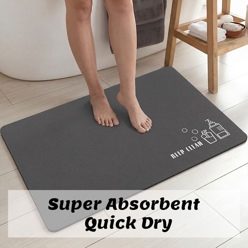 Quick Dry Diatomite Bath Mat - Tapis de bain en diatomite, absorbant,