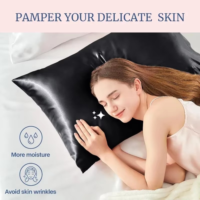 Satin Silk Pillowcase Hair Skin - Avec cadeau pour femmes et hommes,