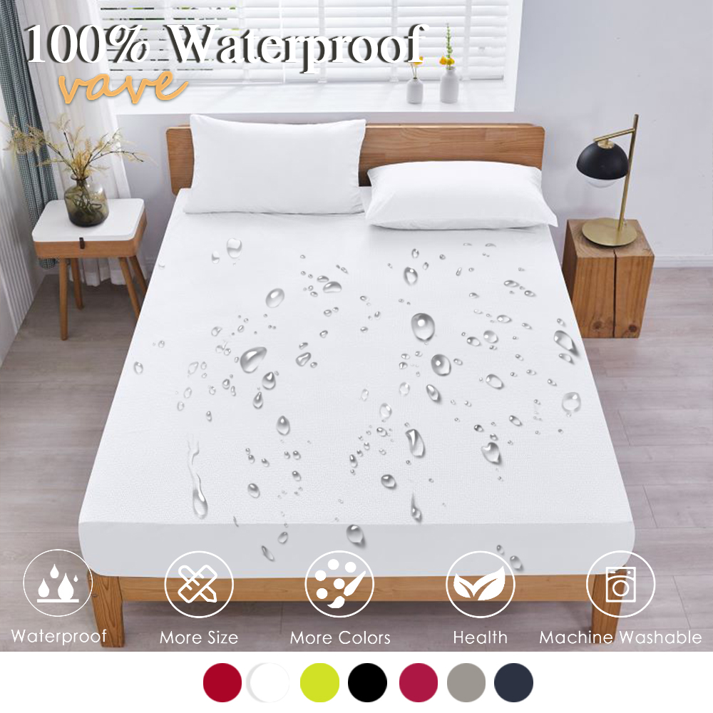 Waterproof Mattress Protector Breathable - Drap-housse imperméable avec bande élastique, protège-matelas,