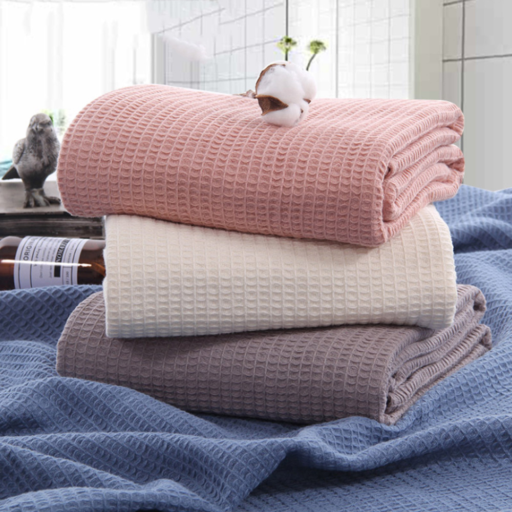 Muslin Cotton Bedspread - Couvre-lit d'été en mousseline gris rose,