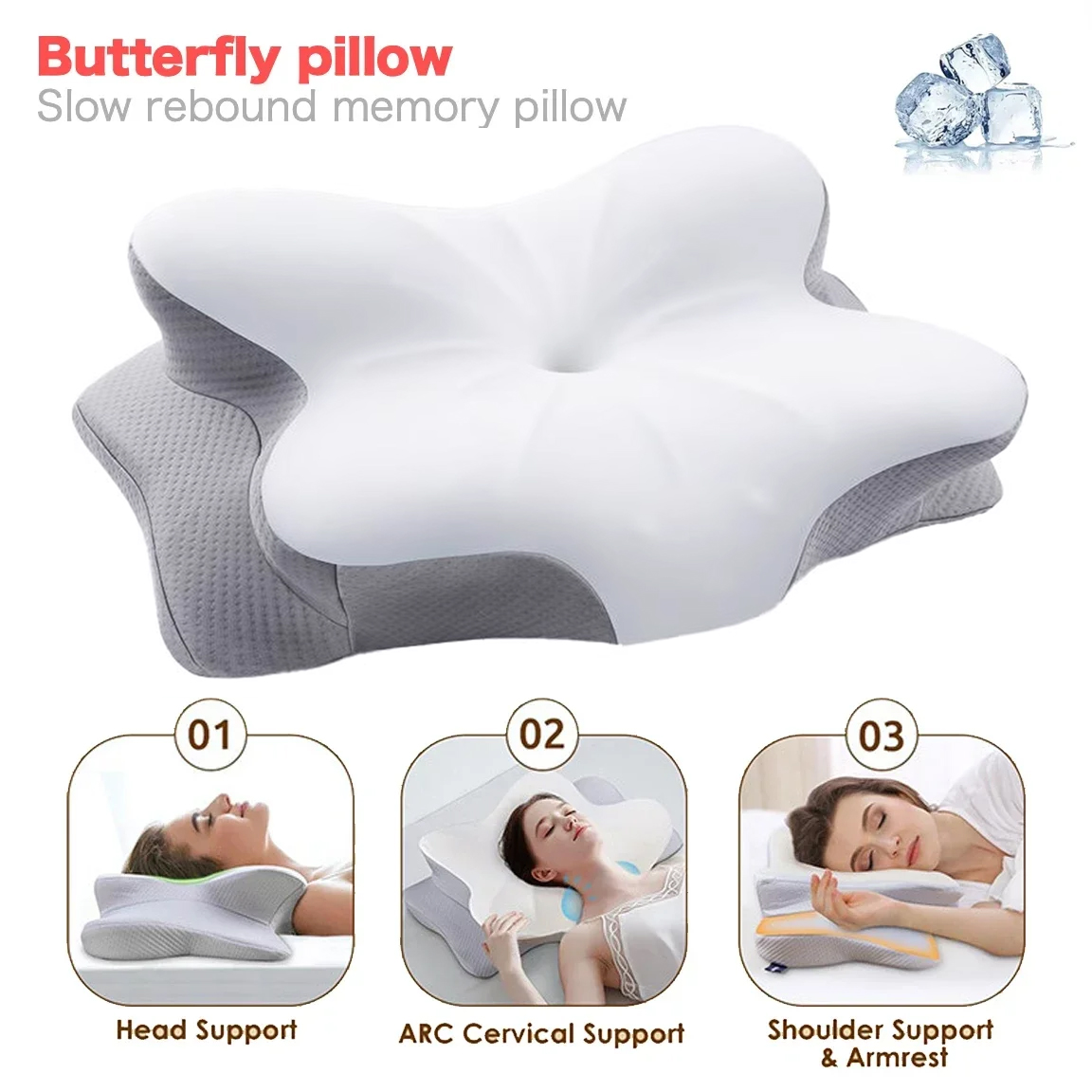 Memory Foam Orthopedic Pillow Neck Pain - Oreiller orthopédique ergonomique en mousse à