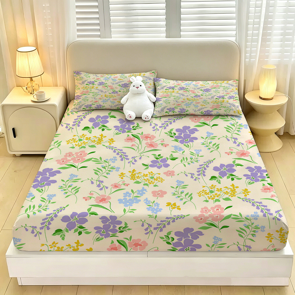 Fitted Bed Sheets Deep Pocket - Ensemble de 3 pièces de draps-housses