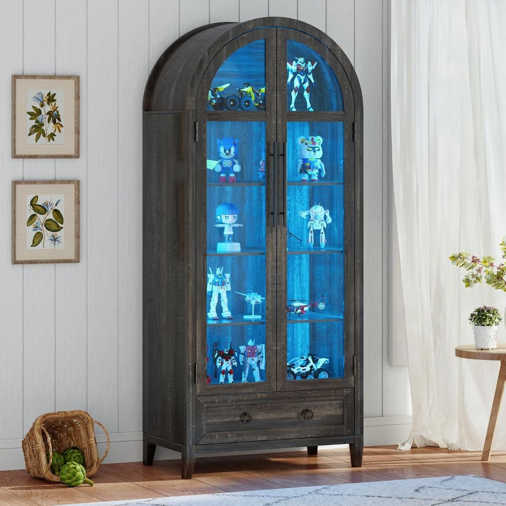 Vitrine en verre cintrée 73 av - Lighting avis et prix