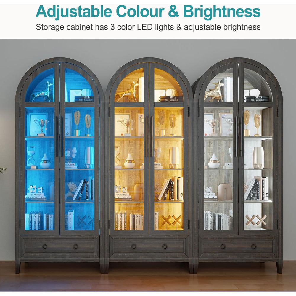 Vitrine en verre cintrée 73 av - Lighting avis et prix