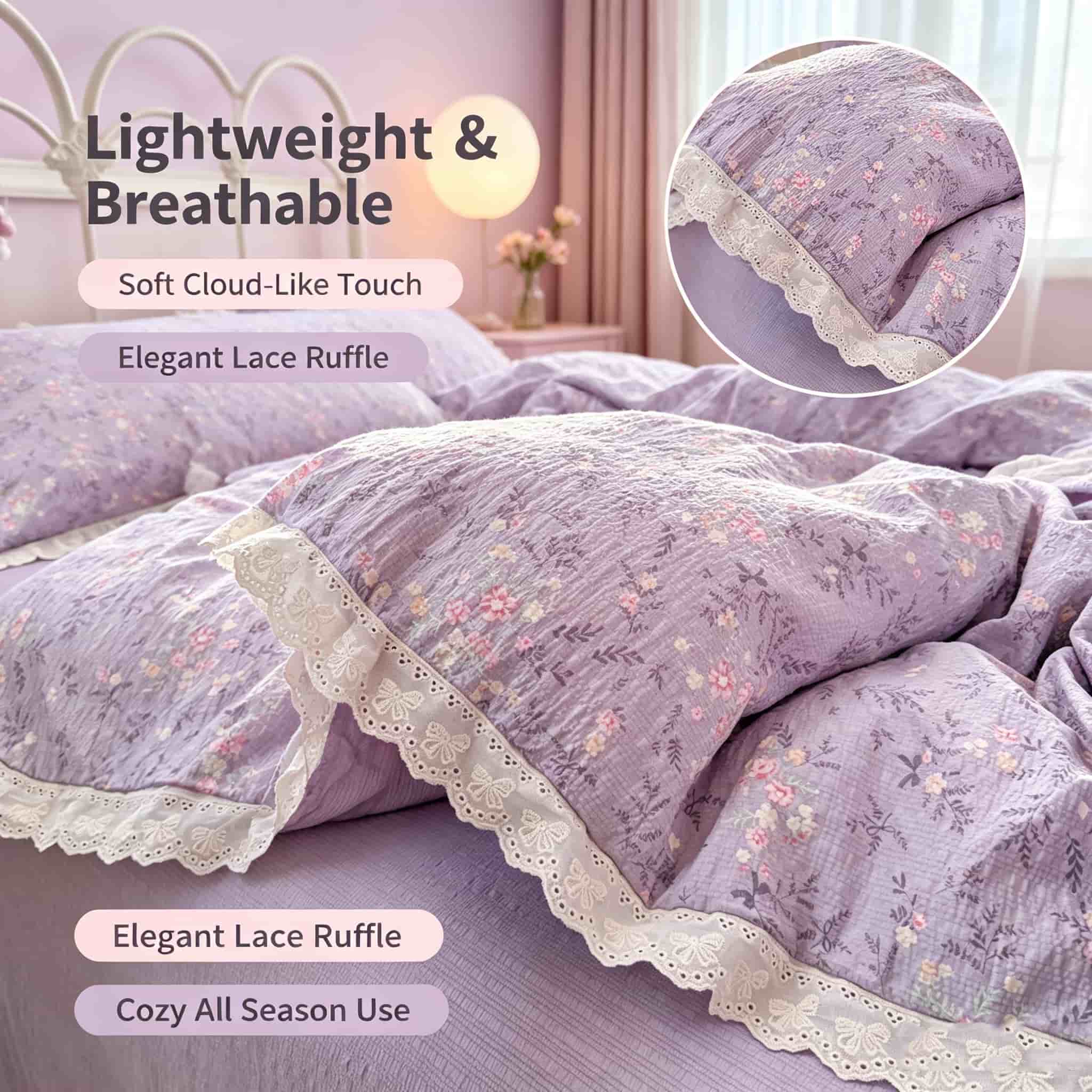 Ensemble de literie de style c - Aesthetic Floral Duvet Cover avis et prix