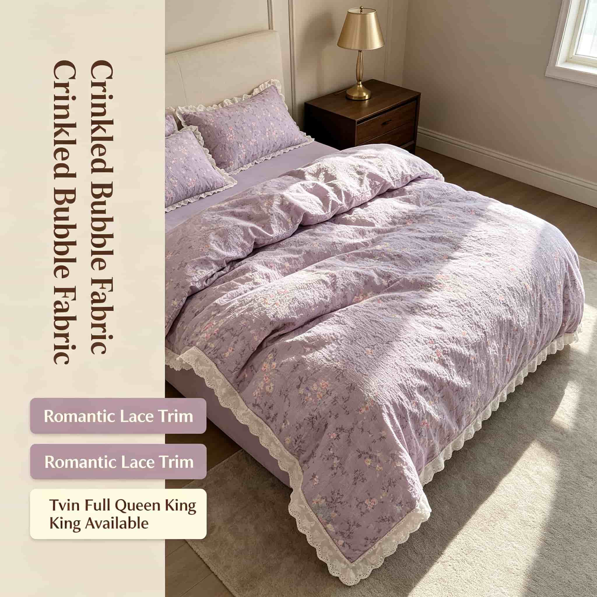 Parures de lit en dentelle à v - Aesthetic Floral Duvet Cover avis et prix