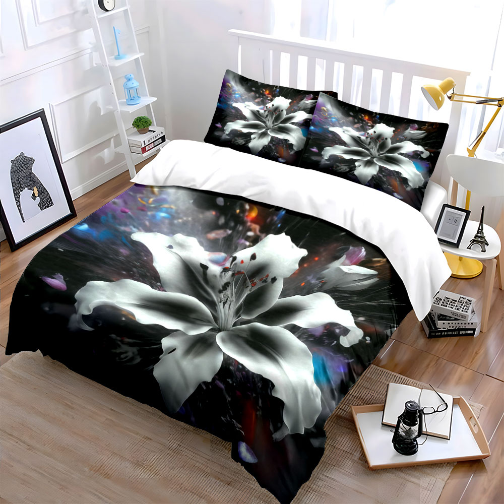 Parure de lit 3 pièces motif f - Aesthetic Floral Duvet Cover avis et prix
