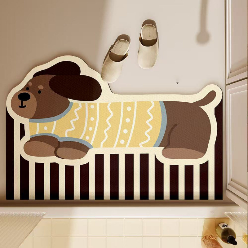 Tapis de bain mignon en forme  - Quick Dry Diatomite Bath Mat avis et prix