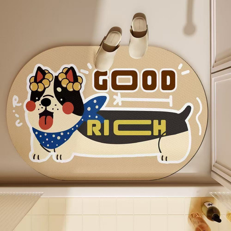 Tapis de bain mignon en forme  - Quick Dry Diatomite Bath Mat avis et prix