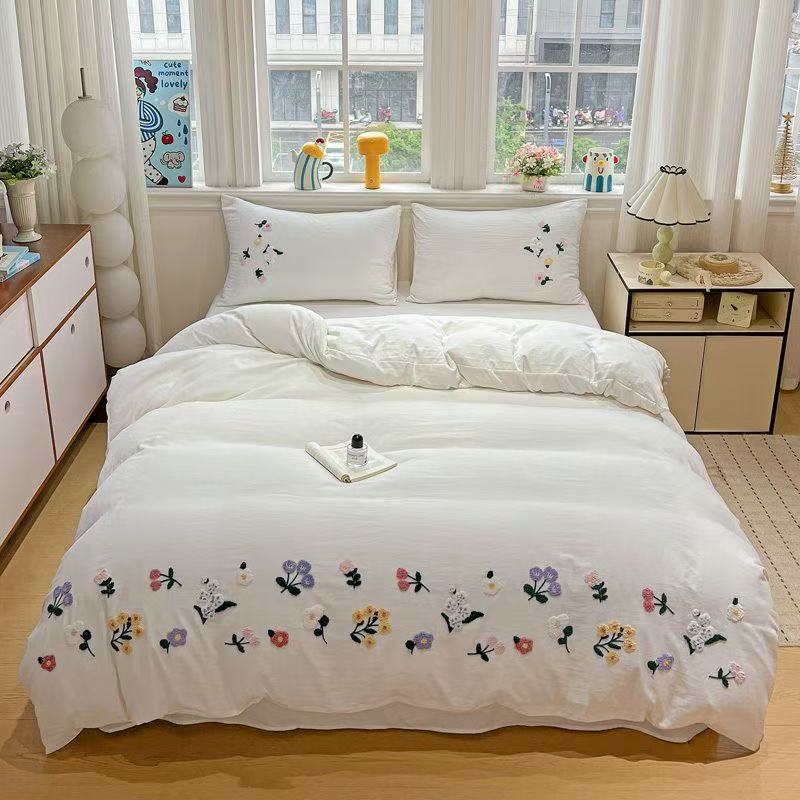 Housse de couette brodée de mo - Aesthetic Floral Duvet Cover avis et prix