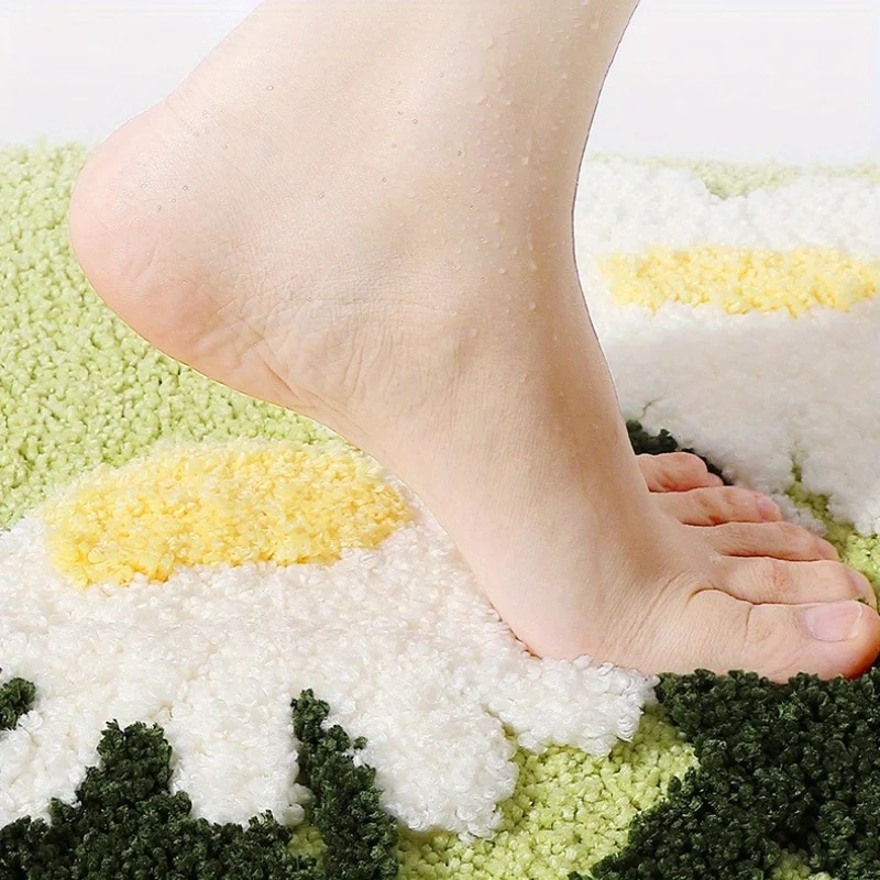 Tapis de bain floral antidérap - Quick Dry Diatomite Bath Mat avis et prix