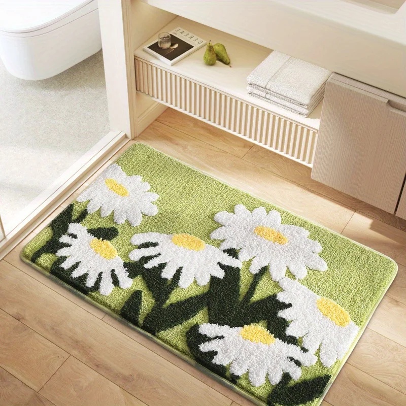 Tapis de bain floral antidérap - Quick Dry Diatomite Bath Mat avis et prix